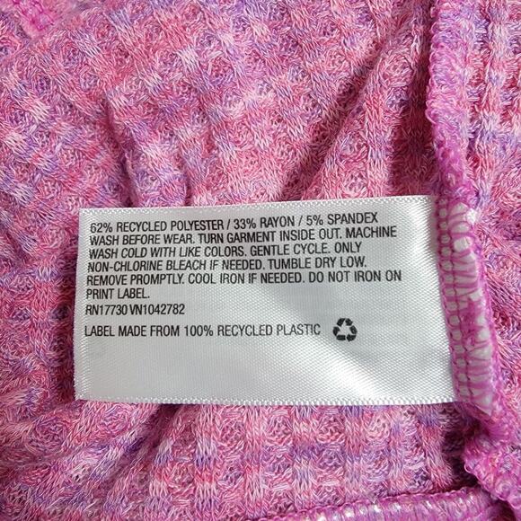 Cat & Jack Textured Cozy Waffle Long Sleeve T-Shirt Pink Toddler Girls Size 2T - Picture 6 of 7